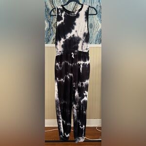 Antistar Black and White Tie-Dye Jumpsuit, Size M